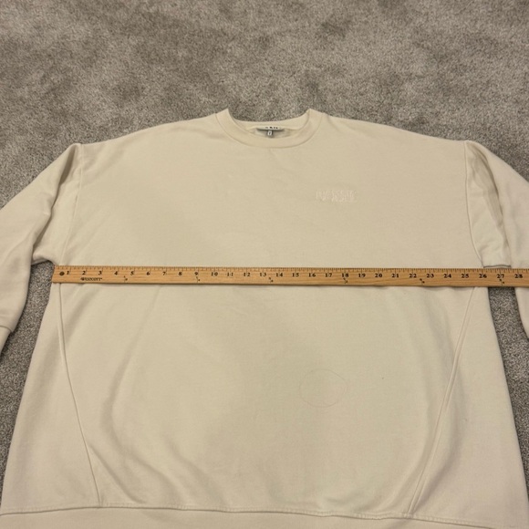Ganni Isoli Oversized Crewneck Sweatshirt Cream White Size Small Medium Like New - Picture 9 of 13